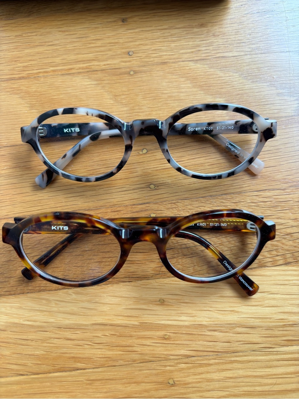 Kits Soren Tortoiseshell and Gray Pattern Round Glasses Frames